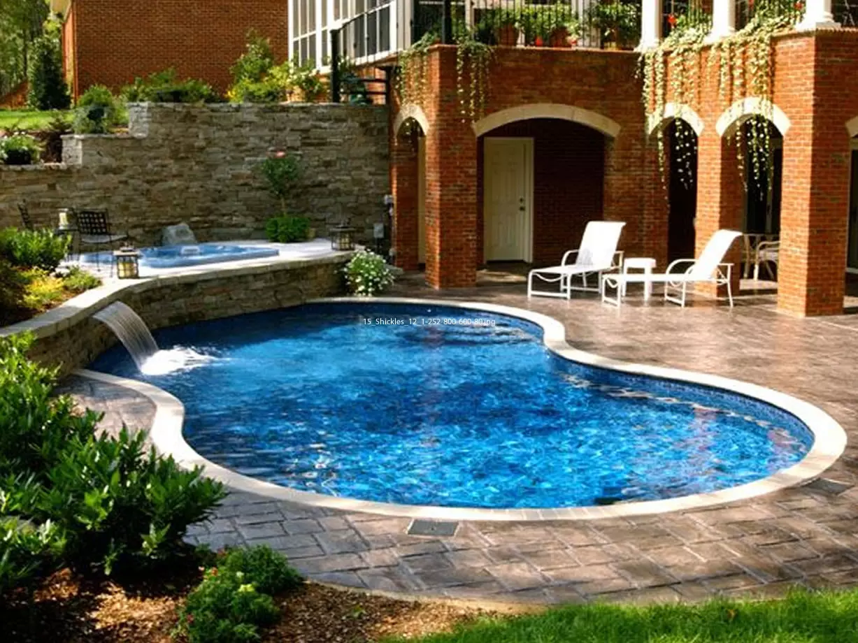 two level pool and spa by johnson pools and spas huntsville